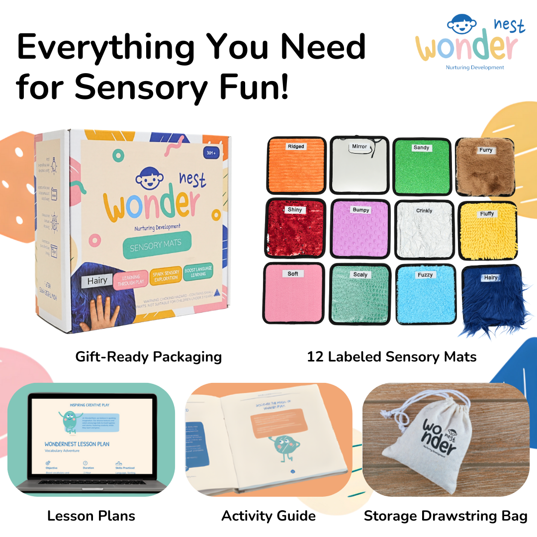 WonderNest Sensory Play Mats – 12 Textures for Tactile Fun & Learning